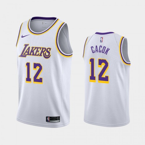 Men's Los Angeles Lakers #12 Devontae Cacok White 2019-20 Association Jersey