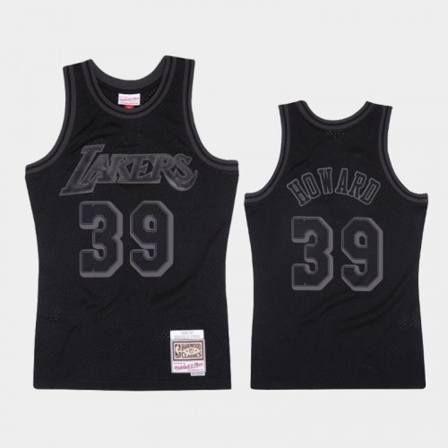 Los Angeles Lakers #39 Dwight Howard Black 1996-97 Throwback Tonal Hardwood Classics Jersey