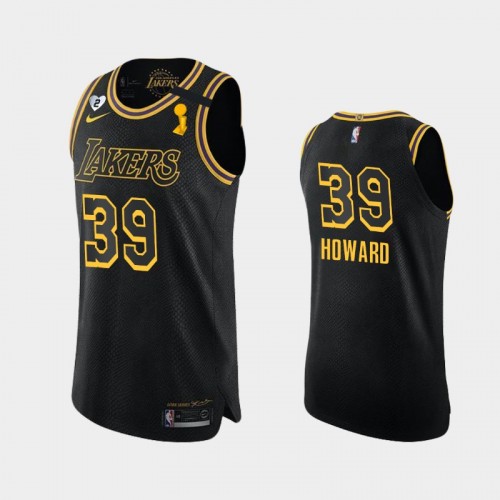 Los Angeles Lakers Dwight Howard #39 Black 2020 NBA Finals Champions Authentic For Kobe and Gianna Jersey