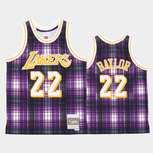 Men's Los Angeles Lakers #22 Elgin Baylor Purple Private School jersey