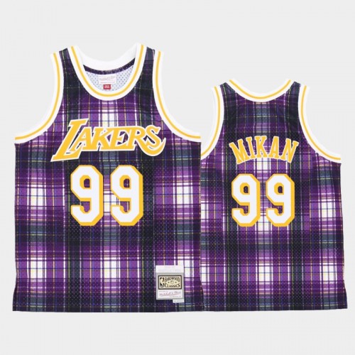 Men's Los Angeles Lakers #99 George Mikan Purple Private School jersey