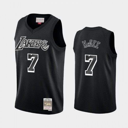 Los Angeles Lakers #7 JaVale McGee Black Hardwood Classics Throwback White Logo Jersey