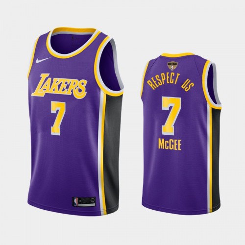 Los Angeles Lakers JaVale McGee #7 Purple 2020 NBA Finals Bound Respect Us Statement Jersey