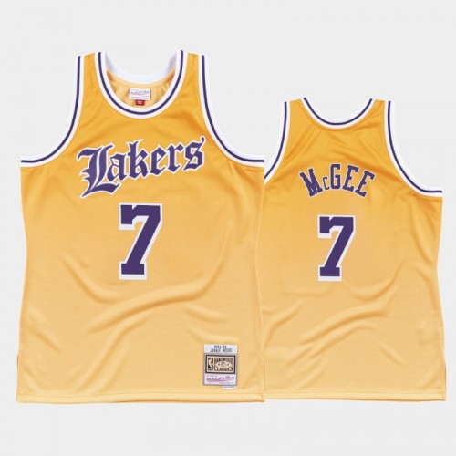 Los Angeles Lakers #7 JaVale McGee Yellow Old English Faded Jersey