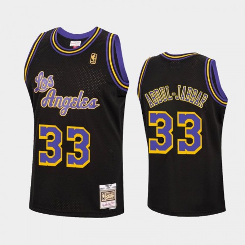 Los Angeles Lakers #33 Kareem Abdul-Jabbar Black Reload Hardwood Classics Jersey