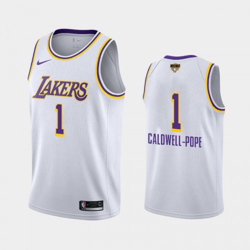 Los Angeles Lakers Kentavious Caldwell-Pope #1 White 2020 NBA Finals Bound Social Justice Association Jersey