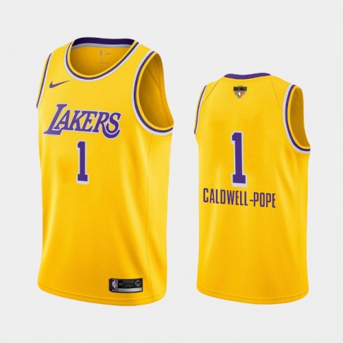 Los Angeles Lakers Kentavious Caldwell-Pope #1 Yellow 2020 NBA Finals Bound Social Justice Icon Jersey