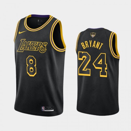 Los Angeles Lakers Kobe Bryant #8 Black 2020 NBA Finals Bound Kobe Tribute City Dual Number Jersey