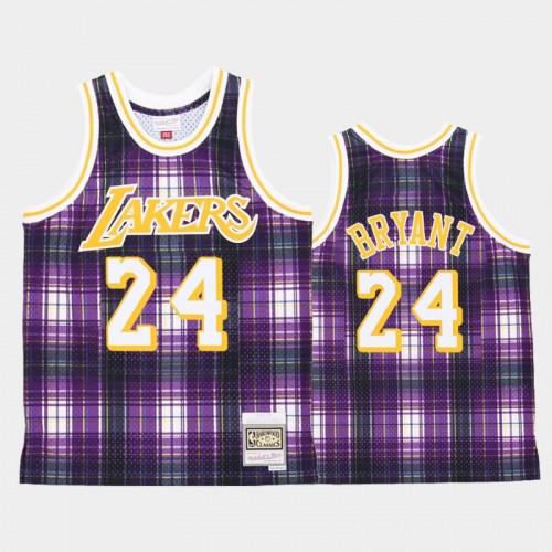 Men's Los Angeles Lakers #24 Kobe Bryant Purple Private School jersey