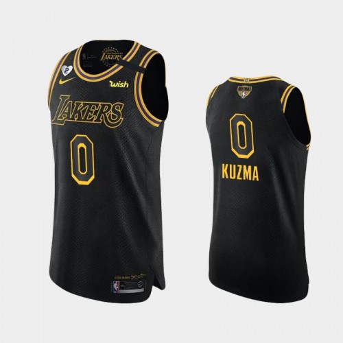 Los Angeles Lakers Kyle Kuzma #0 Black 2020 NBA Finals Bound Kobe and Gianna Tribute Authentic Jersey