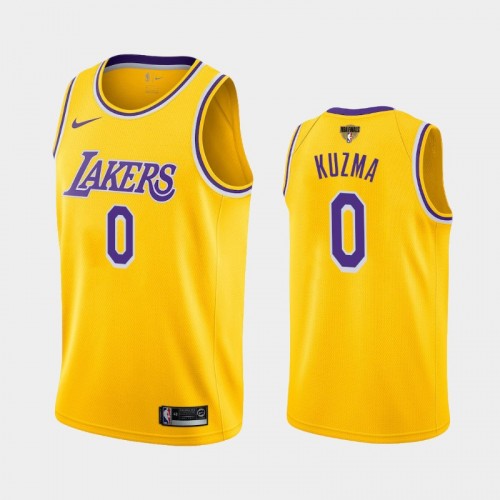 Los Angeles Lakers Kyle Kuzma #0 Yellow 2020 NBA Finals Bound Icon Jersey