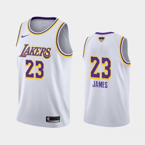 Los Angeles Lakers LeBron James #23 White 2020 NBA Finals Bound Social Justice Association Jersey