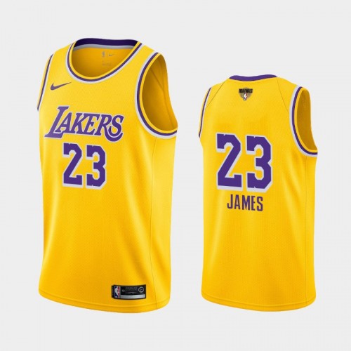 Los Angeles Lakers LeBron James #23 Yellow 2020 NBA Finals Bound Social Justice Icon Jersey