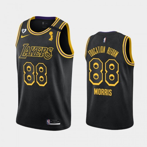 Los Angeles Lakers Markieff Morris #88 Black 2020 NBA Finals Champions Education Reform Tribute Kobe and Gianna Jersey