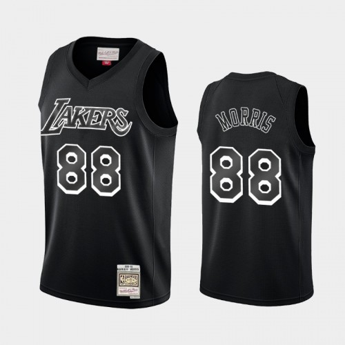 Los Angeles Lakers #88 Markieff Morris Black Hardwood Classics Throwback White Logo Jersey