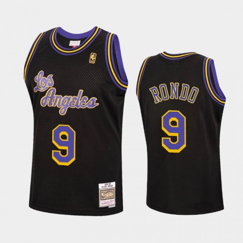 Los Angeles Lakers #9 Rajon Rondo Black Reload Hardwood Classics Jersey