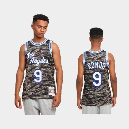 Los Angeles Lakers #9 Rajon Rondo Green Tiger Camo Limited Jersey