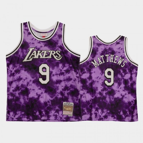 Men's Los Angeles Lakers #9 Wesley Matthews Purple Galaxy Jersey