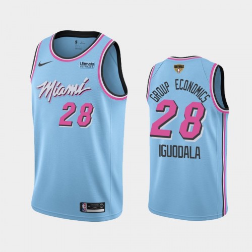 Miami Heat Andre Iguodala #28 Blue 2020 NBA Finals Bound Group Economics Vice Night City Jersey