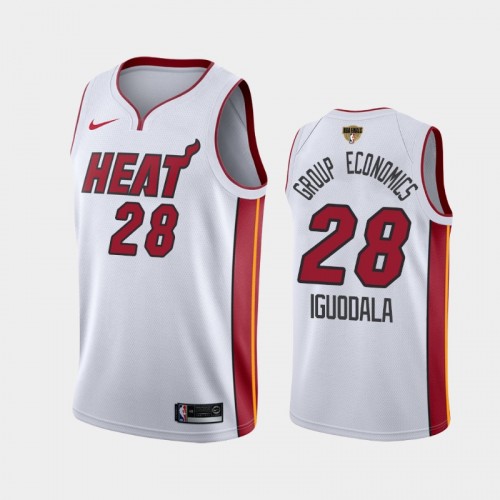 Miami Heat Andre Iguodala #28 White 2020 NBA Finals Bound Group Economics Association Jersey