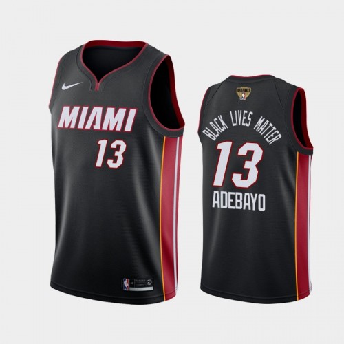 Miami Heat Bam Adebayo #13 Black 2020 NBA Finals Bound Black Lives Matter Icon Jersey