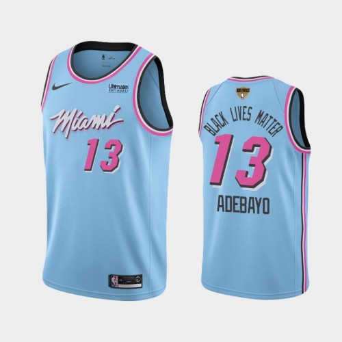 Miami Heat Bam Adebayo #13 Blue 2020 NBA Finals Bound Black Lives Matter Vice Night City Jersey