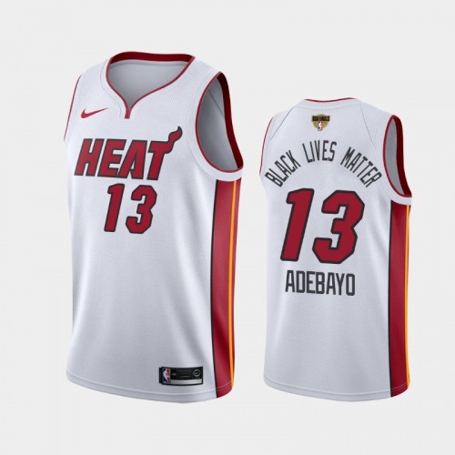 Miami Heat Bam Adebayo #13 White 2020 NBA Finals Bound Black Lives Matter Association Jersey