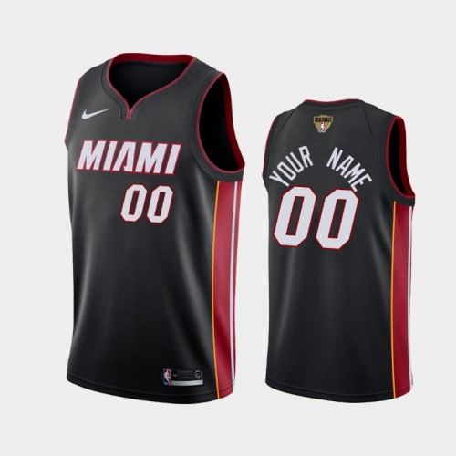 Miami Heat Custom #00 Black 2020 NBA Finals Bound Icon Jersey