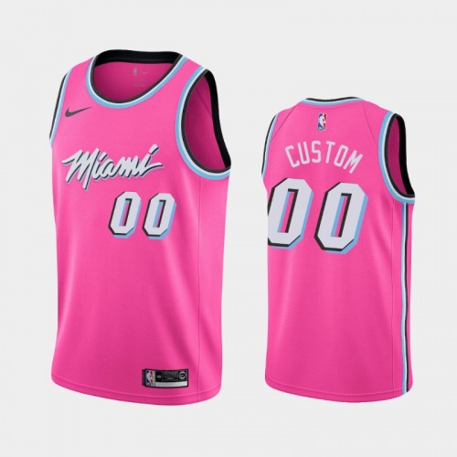 Men's 2018-19 Miami Heat Pink Earned Personalized Jersey