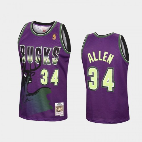 Milwaukee Bucks #34 Allen Iverson Purple 1996-97 Reload Hardwood Classics Jersey