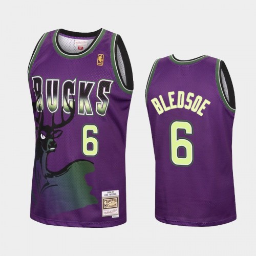 Milwaukee Bucks #6 Eric Bledsoe Purple Reload Hardwood Classics Jersey