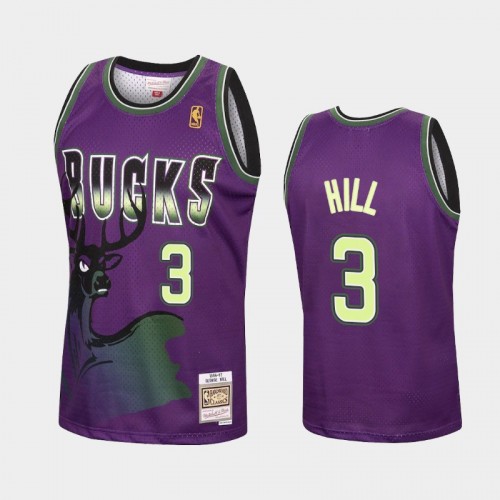 Milwaukee Bucks #3 George Hill Purple Reload Hardwood Classics Jersey