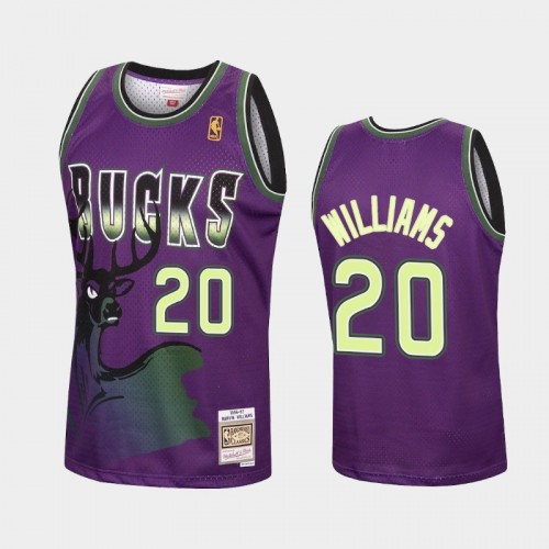 Milwaukee Bucks #20 Marvin Williams Purple Reload Hardwood Classics Jersey