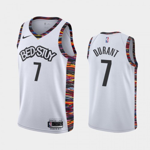 Men's Brooklyn Nets Kevin Durant #7 White 2019-20 City Coogi Jersey