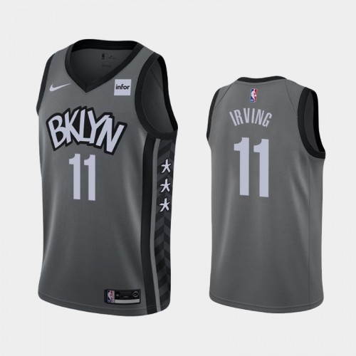 Men's Brooklyn Nets #11 Kyrie Irving Gray 2020 season Statement Jersey