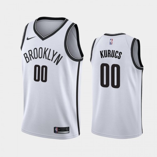 Men's Brooklyn Nets #00 Rodions Kurucs White 2019 season Association Jersey