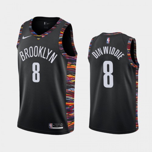 Men's Brooklyn Nets #8 Spencer Dinwiddie Black 2018-19 City Edition Jersey