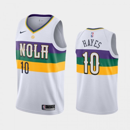 Men's New Orleans Pelicans #10 Jaxson Hayes White City Jersey - 2019 NBA Draft