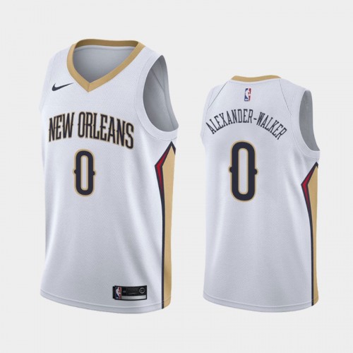 Men's New Orleans Pelicans #0 Nickeil Alexander-Walker White Association Jersey - 2019 NBA Draft