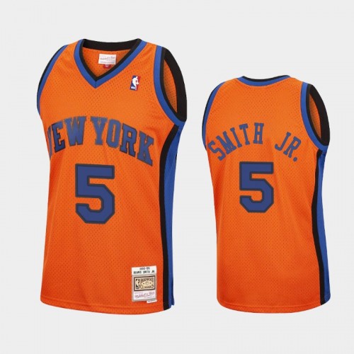 New York Knicks #5 Dennis Smith Jr. Orange Reload Hardwood Classics Jersey