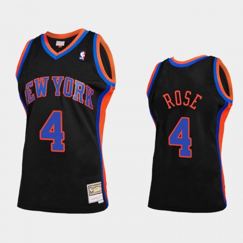 Men's New York Knicks #4 Derrick Rose Black Reload 2.0 Jersey