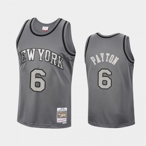 Men's New York Knicks #6 Elfrid Payton Charcoal Metal Works Jersey