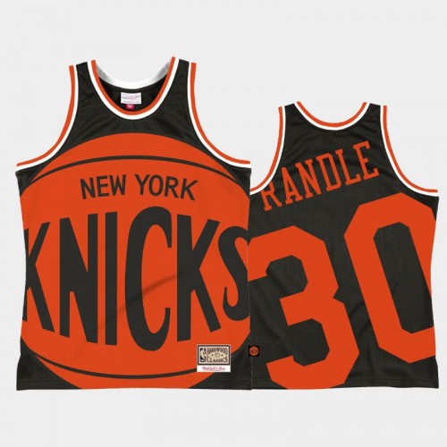 Men's New York Knicks #30 Julius Randle Black Big Face 2.0 Jersey