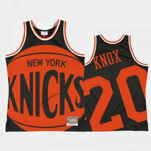 Men's New York Knicks #20 Kevin Knox Black Big Face 2.0 Jersey