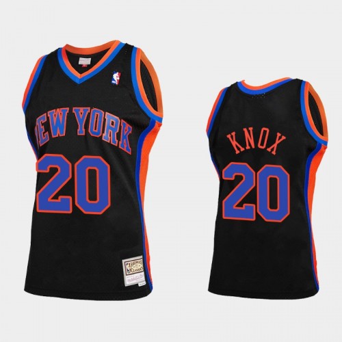 Men's New York Knicks #20 Kevin Knox Black Reload 2.0 Jersey