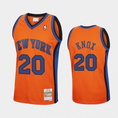 New York Knicks #20 Kevin Knox Orange Reload Hardwood Classics Jersey