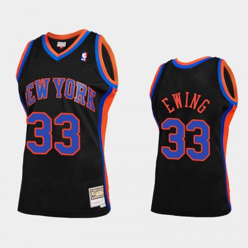Men's New York Knicks #33 Patrick Ewing Black Reload 2.0 Jersey