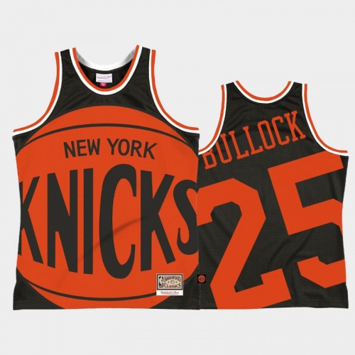 Men's New York Knicks #25 Reggie Bullock Black Big Face 2.0 Jersey