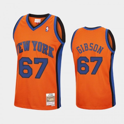 New York Knicks #67 Taj Gibson Orange Reload Hardwood Classics Jersey