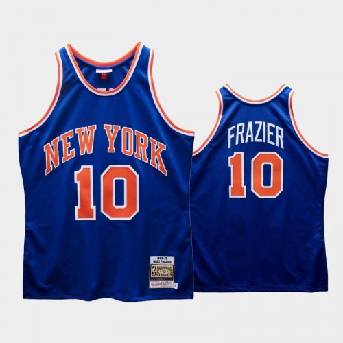 Men's New York Knicks #10 Walt Frazier Blue 1969-70 Hardwood Classics Jersey